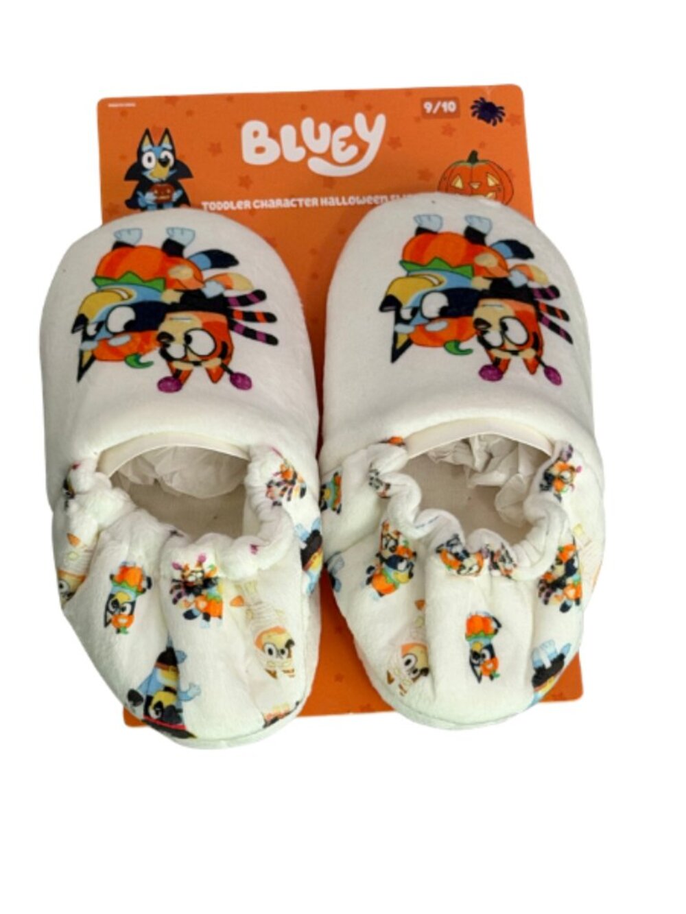 Bluey Toddler Halloween Slippers Size 9/10 Plush Character Shoes White